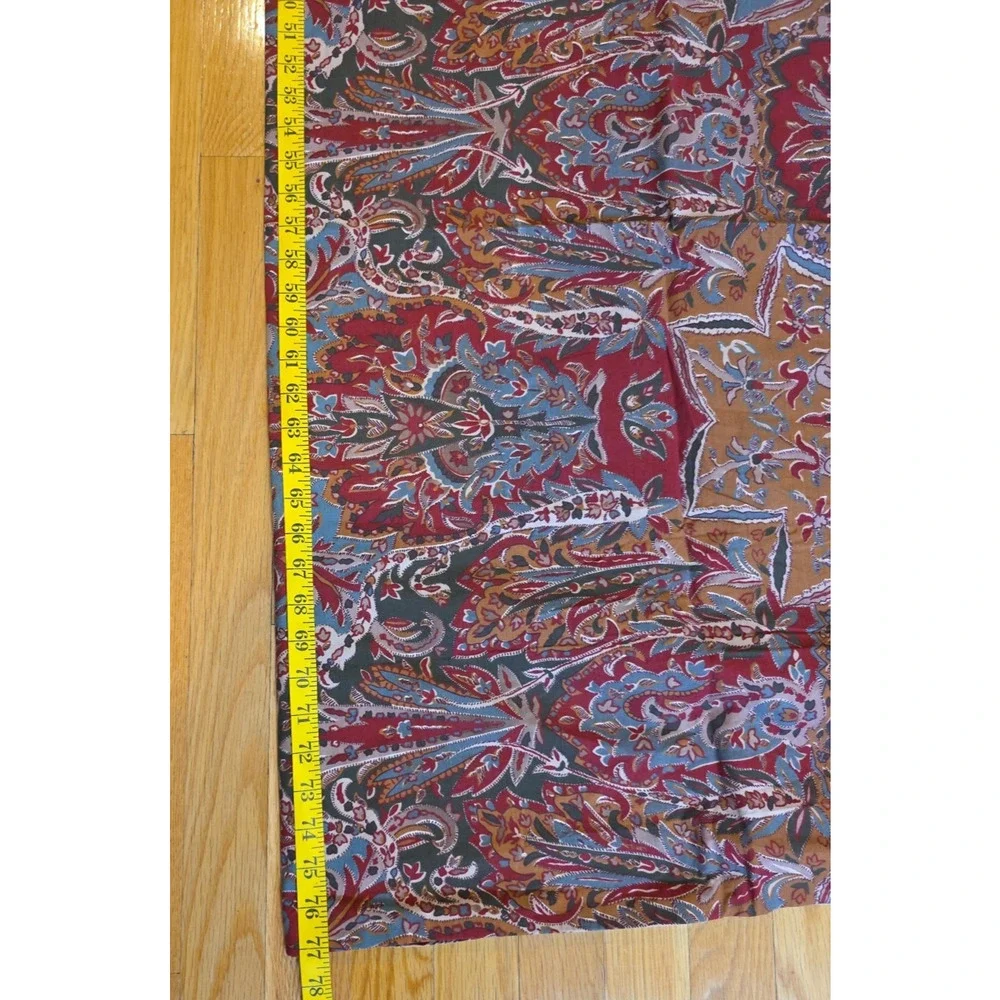 VTG Ralph Lauren Serengetti Red Floral Paisley Flat Sheet Full Cottagecore